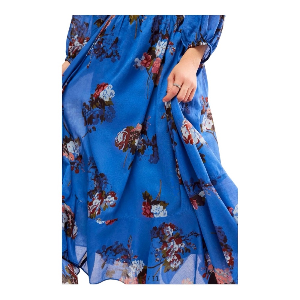 FREE PEOPLE Morning Glory Floral Smocked Long Sleeve Maxi Dress, Size S. - Picture 5 of 14